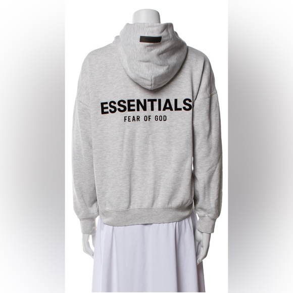 ESSENTIALS FEAR OG GOD LIGHT OATMEAL PULLOVER HOODIE SMALL - Picture 4 of 13